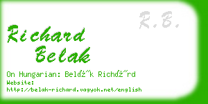 richard belak business card